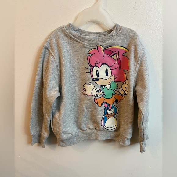 H&M Other - H&M X Sonic Gray Sweatshirt with Colorful Cartoon Design 18-24 months